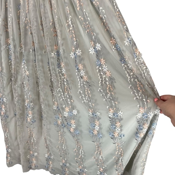 BHLDN Maids Embroidered Floral Tulle Midi Dress Size 8 NWT - Picture 4 of 12